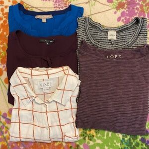 Bundle of 5 Tops / Blouses, Size Medium